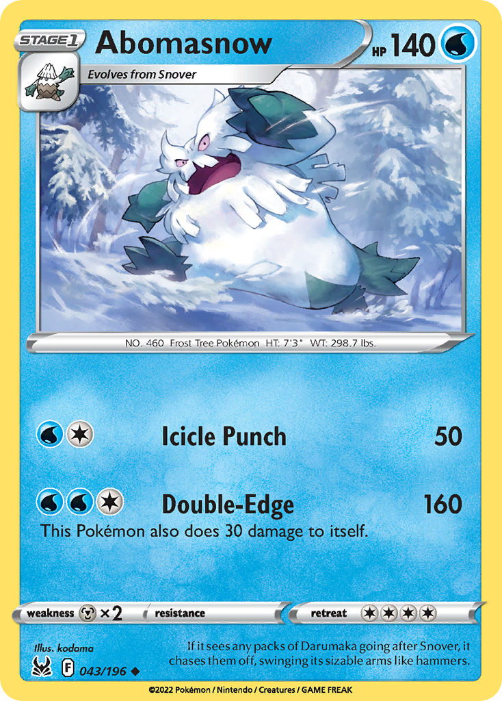 Abomasnow (43/196) - [Reverse Holo] Lost Origin (LOR)