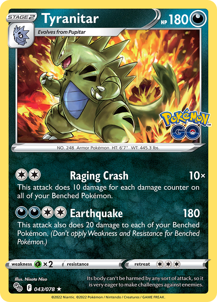 Tyranitar (43/78) - [Reverse Holo] Pokemon GO (PGO)