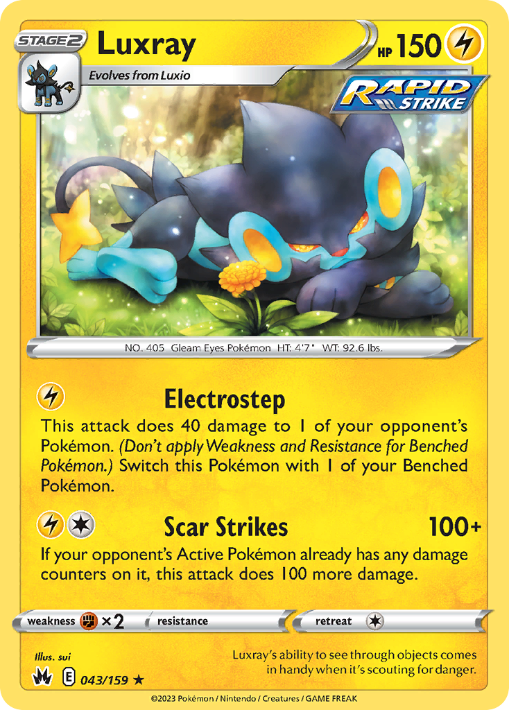 Luxray (43/159) - [Reverse Holo] Crown Zenith (CRZ)