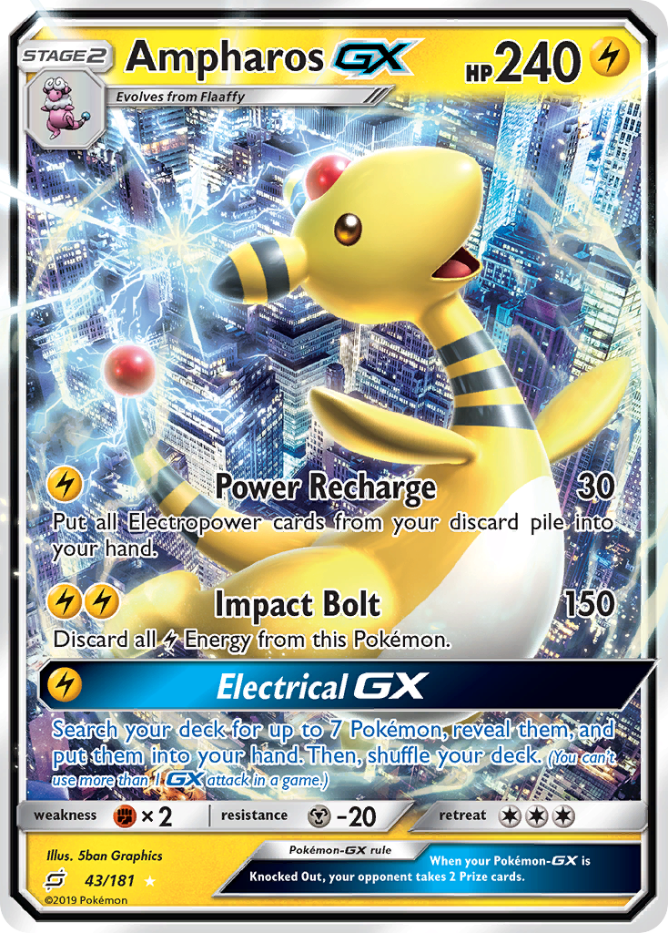 Ampharos-GX (43/181) - [Holo Foil] Team Up (TEU)