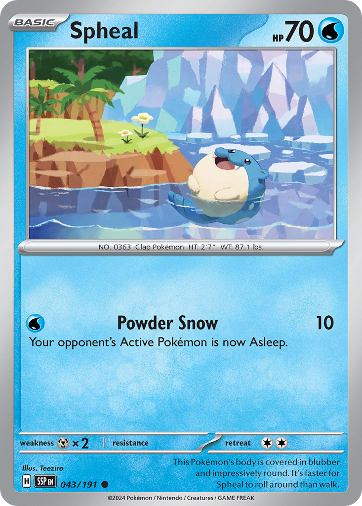 Spheal (43/191) - [Reverse Holo] Surging Sparks (SSP)