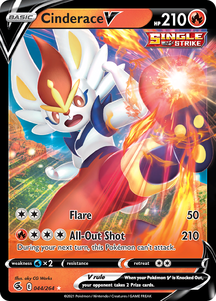 Cinderace V (44/264) - [Holo Foil] Fusion Strike (FST)