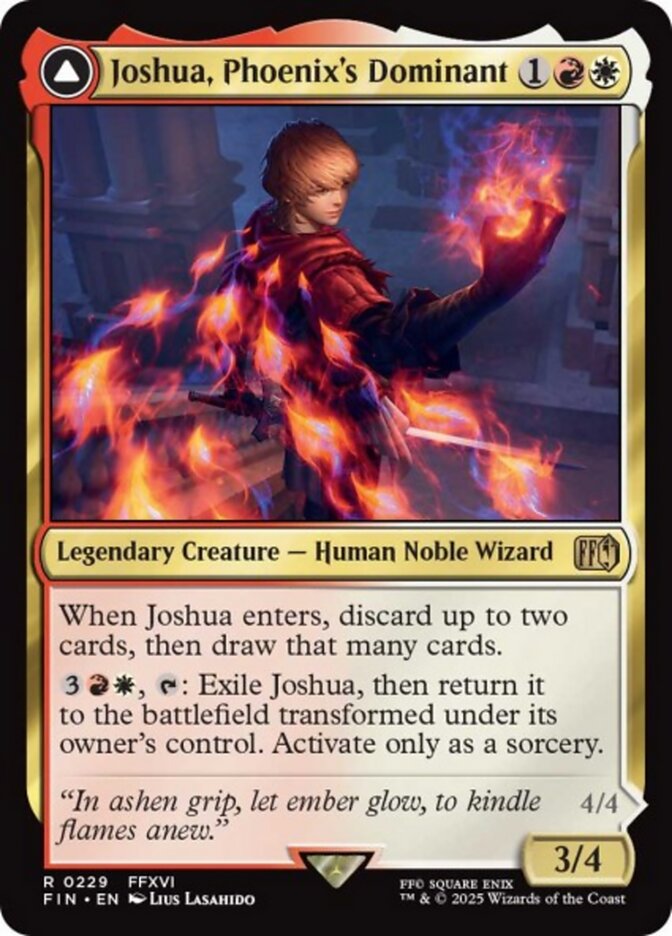 Joshua, Phoenix's Dominant // Phoenix, Warden of Fire (229) - [Foil] Final Fantasy (FIN)