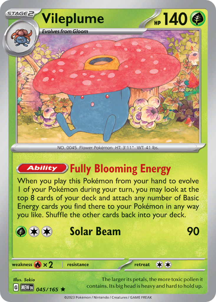 Vileplume (45/165) - [Holo Foil] SV3PT5: 151 (MEW)