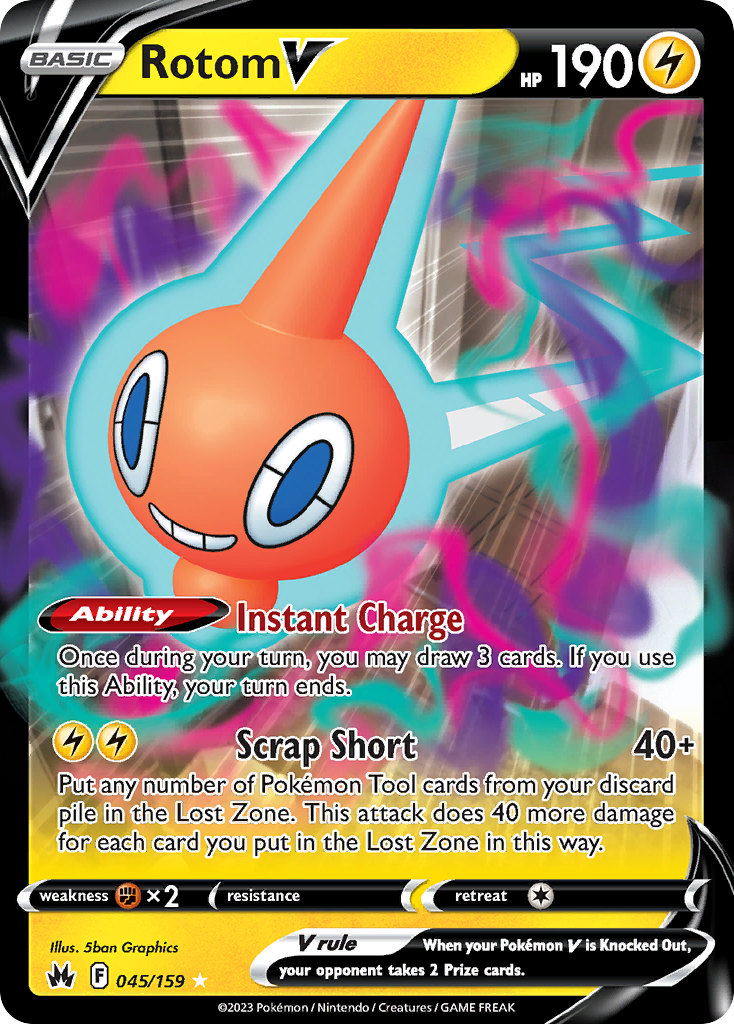 Rotom V (45/159) - [Holo Foil] Crown Zenith (CRZ)