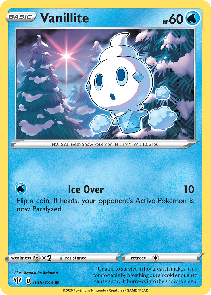 Vanillite (45/189) - [Reverse Holo] Darkness Ablaze (DAA)