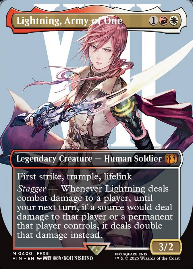 Lightning, Army of One (400) - [Foil, Borderless] Final Fantasy (FIN)
