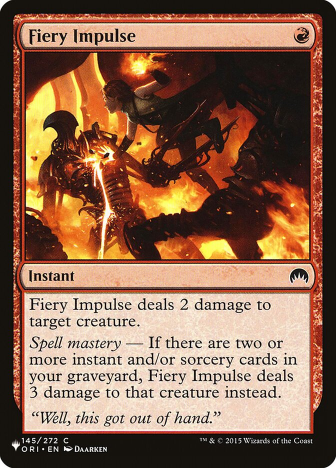 Fiery Impulse (ORI-145) - The List (PLST)