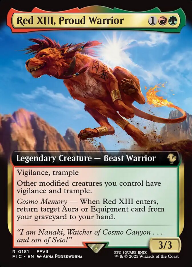 Red XIII, Proud Warrior (181) - [Foil, Extended Art] Final Fantasy Commander (FIC)