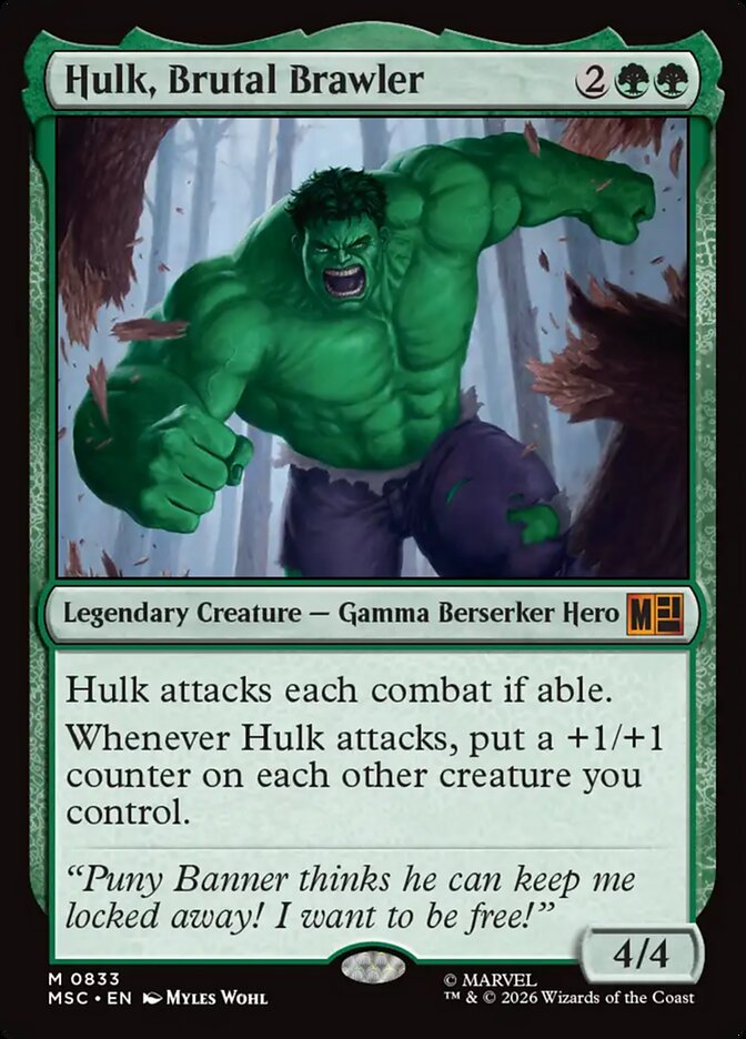 Hulk, Brutal Brawler (833) - Marvel Super Heroes Commander (MSC)