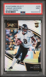 2018 Panini Select Lamar Jackson #205 Silver Prizm (PSA 9)