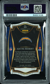 2020 Panini Select Justin Herbert #144 Die-Cut Light Blue Prizm (PSA 9)