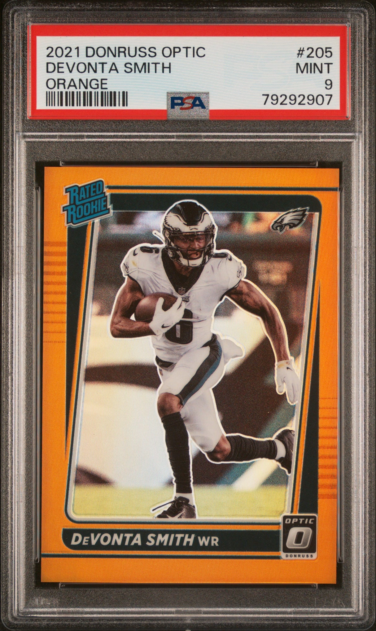 2021 Panini Donruss Optic Devonta Smith #205 Orange /199 (PSA 9)
