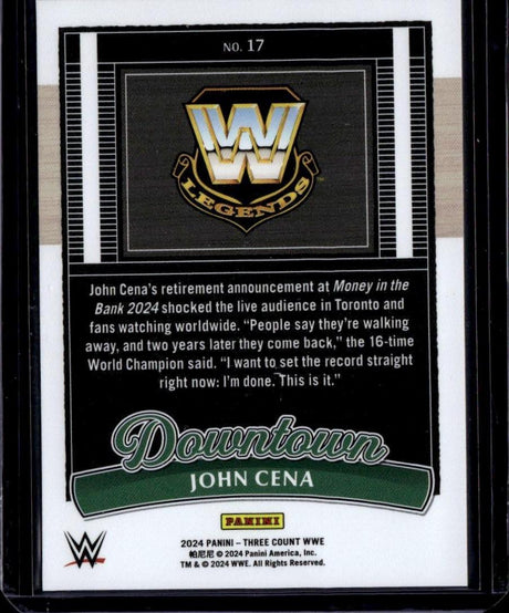 2024 Panini Three Count WWE John Cena #17 Downtown