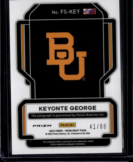 2022 Panini Prizm Draft Picks Keyonte George Auto Choice Red /88