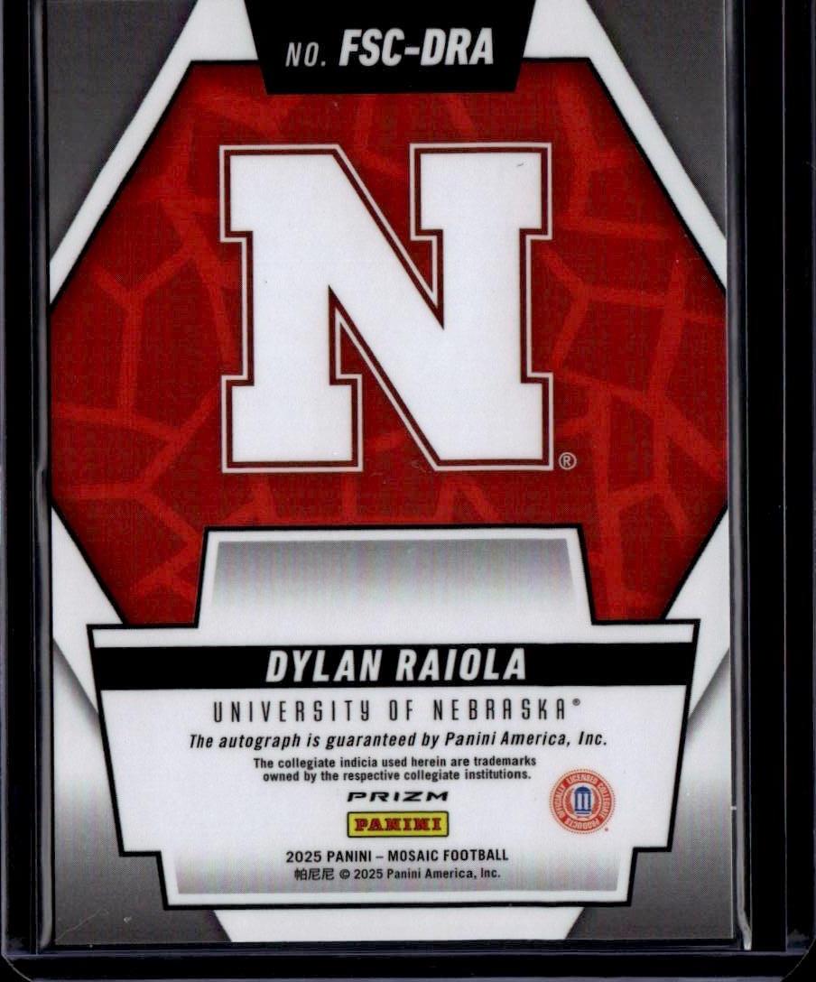 2025 Panini Mosaic Dylan Raiola Future Scripts Auto Red Wave