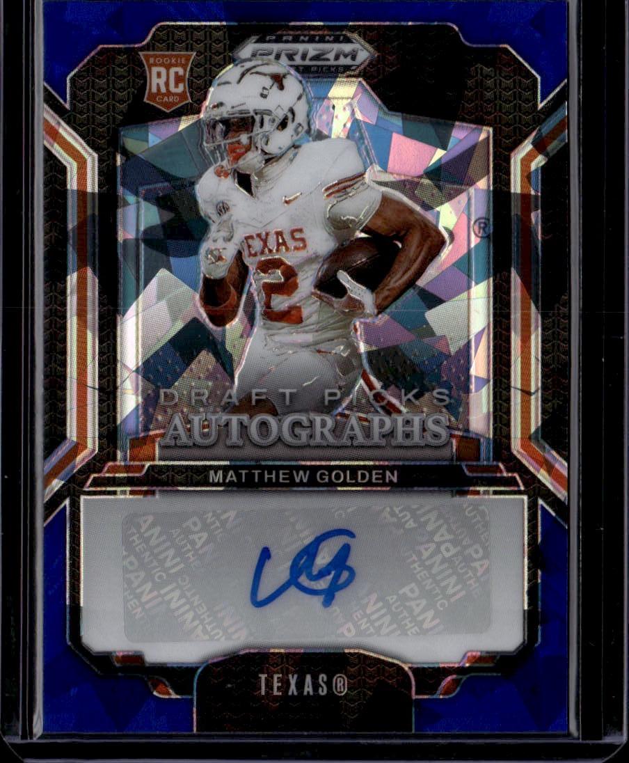 2025 Prizm Draft Picks Matthew Golden Draft Picks Autographs Blue Ice #/45
