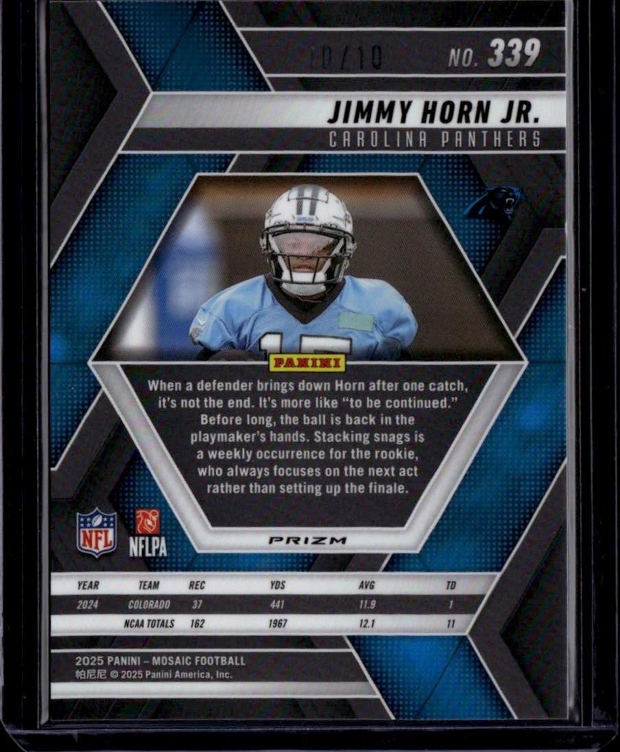 2025 Panini Mosaic #339 Jimmy Horn Jr. Mosaic Gold Wave #/10