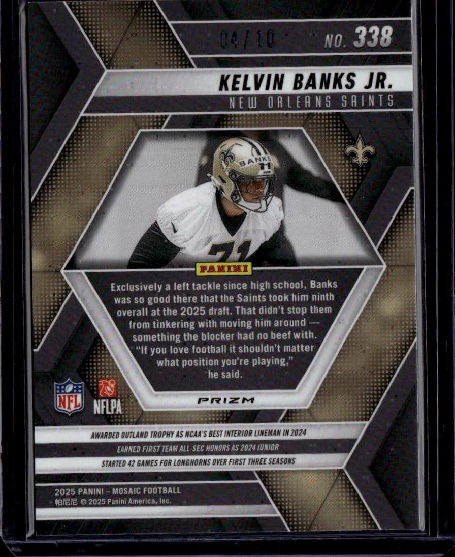2025 Panini Mosaic #338 Kelvin Banks Jr. Mosaic Gold Wave #/10