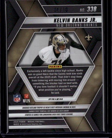 2025 Panini Mosaic #338 Kelvin Banks Jr. Mosaic Gold Wave #/10