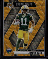 2025 Panini Mosaic #264 Jayden Reed Brazil Games Gold Wave #/10