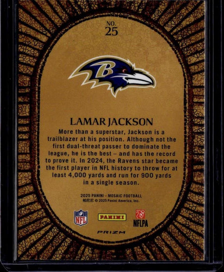 2025 Panini Mosaic #25 Lamar Jackson Micro Mosaic