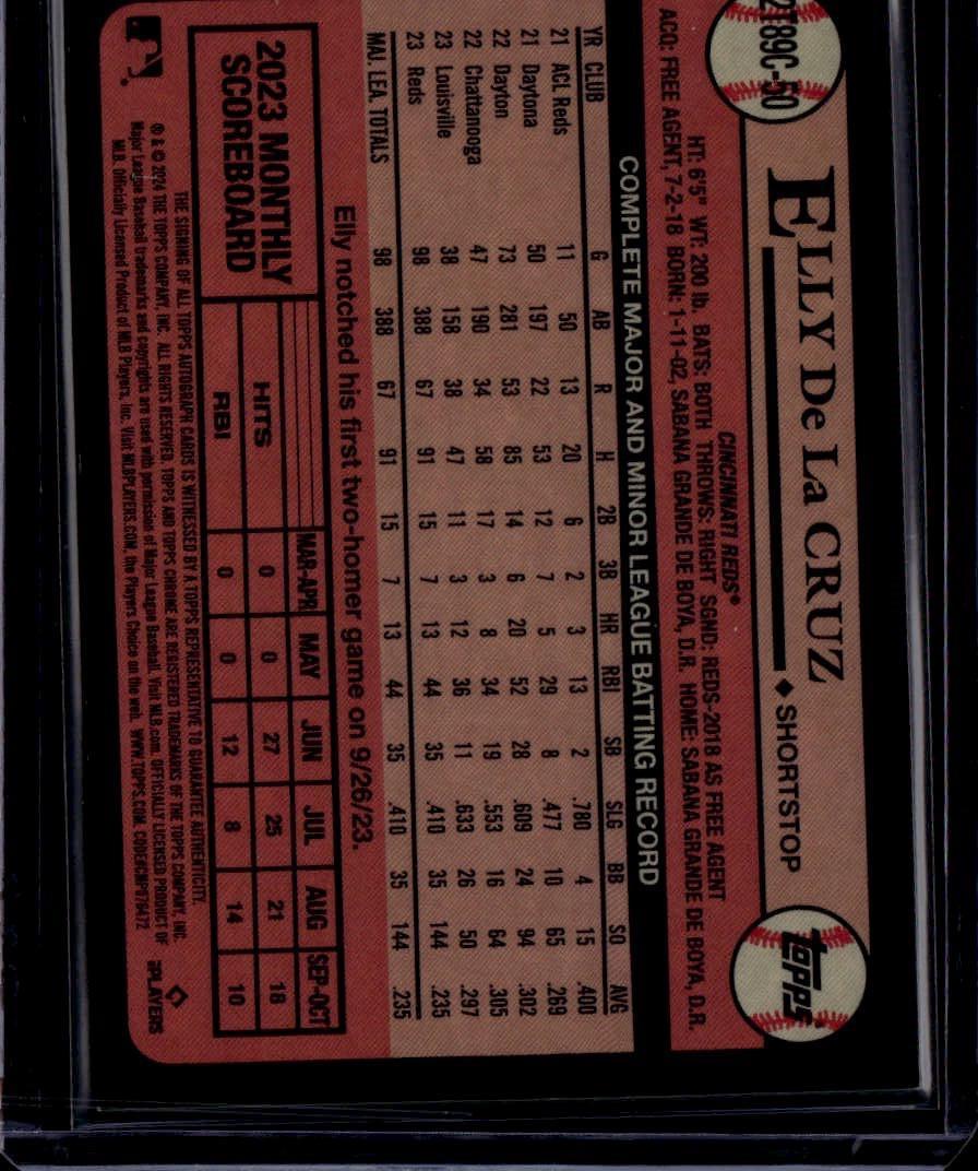 2024 Topps Chrome Elly De La Cruz 1989 35th Anniversary Auto Gold /50