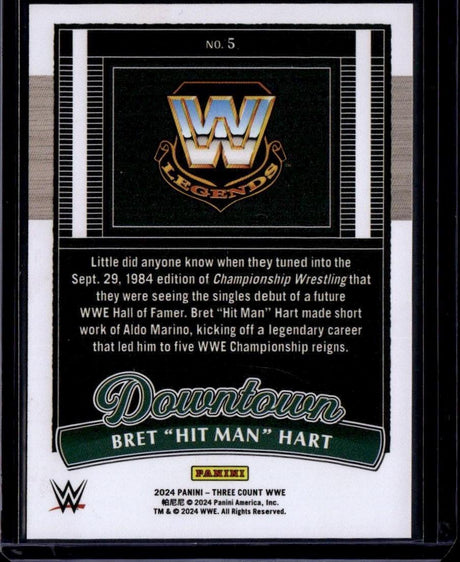 2024 Panini Three Count WWE #5 Bret "Hit Man" Hart Downtown