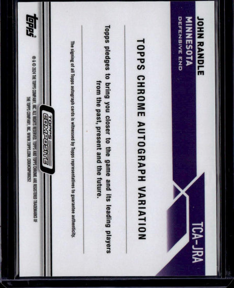 2023 Topps Composite #TCA-JRA John Randle Auto Orange Geometric Refractor #/25