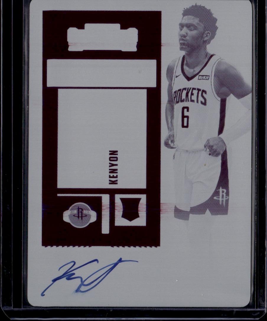 2020-21 Contenders Kenyon Martin Jr. Season Ticket Printing Plate Black 1/1