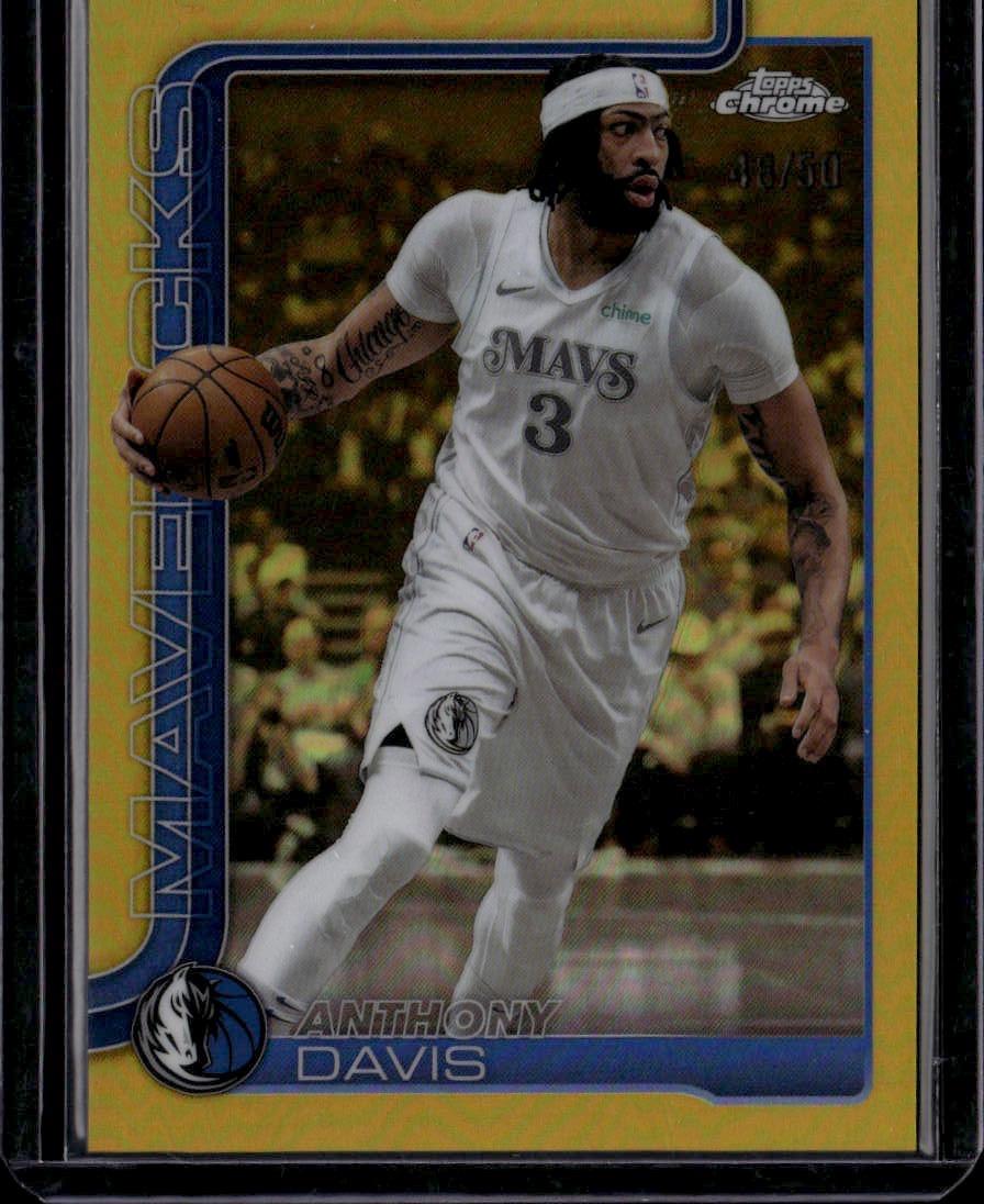 2025-26 Topps Chrome #96 Anthony Davis Gold Refractor #/50