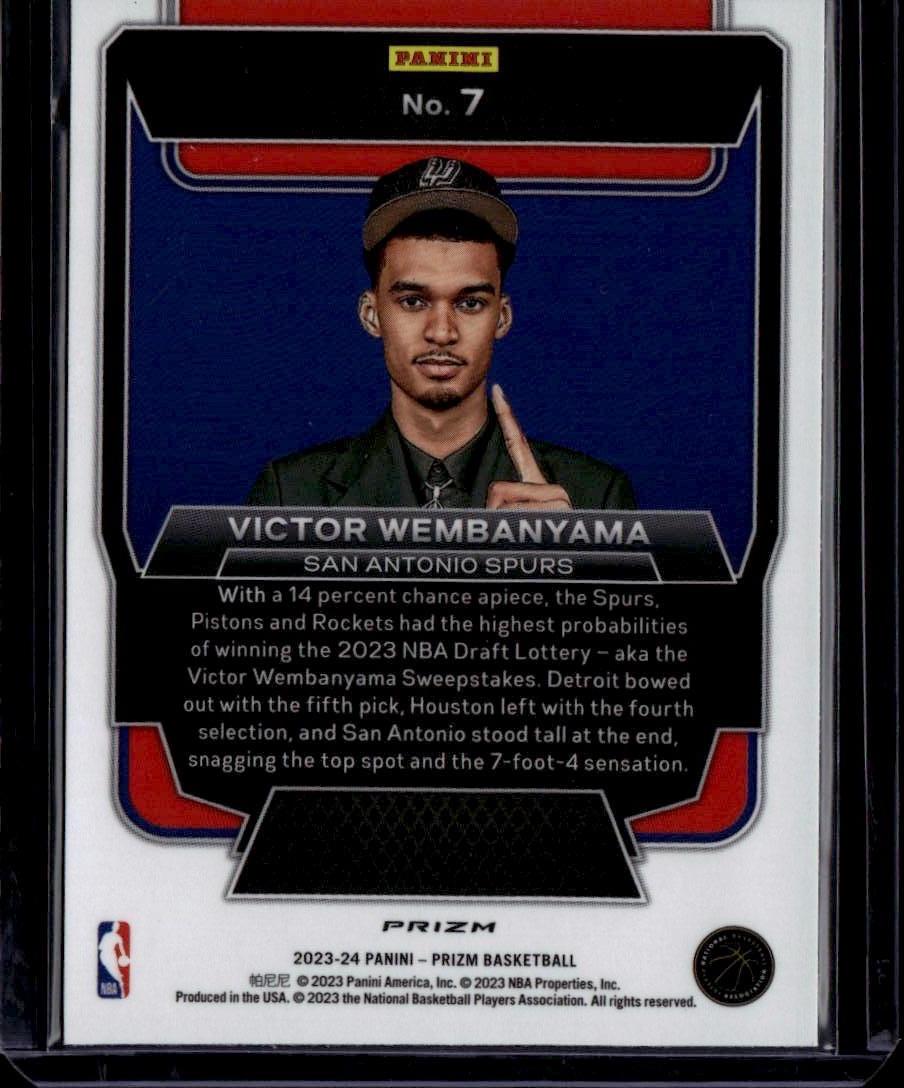2023-24 Panini Prizm #7 Victor Wembanyama Luck of the Lottery Prizms Fast Break