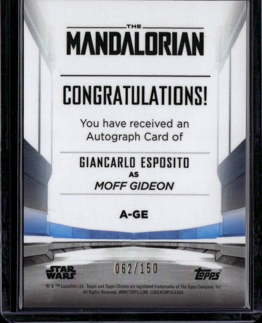 2022 Topps Chrome Star Wars Galaxy #GA-GE Giancarlo Esposito Autographs Blue