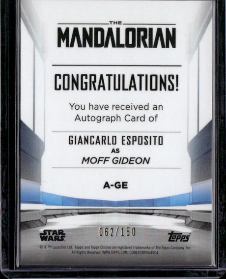 2022 Topps Chrome Star Wars Galaxy #GA-GE Giancarlo Esposito Autographs Blue