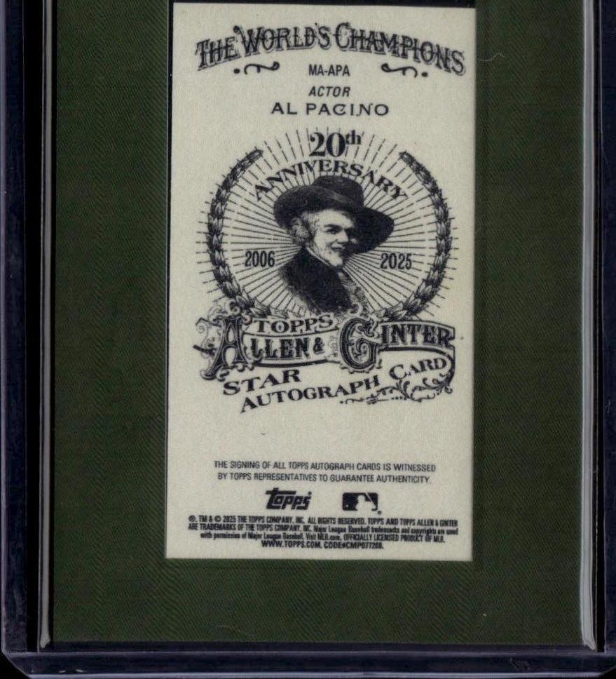 2025 Topps Allen & Ginter Al Pacino #MA-APA Framed Mini Auto /50