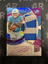 2023 Panini Spectra Jahmyr Gibbs Radiant Rookie Patch Signatures Neon Purple /30