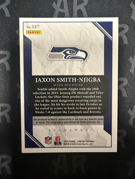 2023 Panini Limited #117 Jaxon Smith-Njigba Ruby Spotlight /49