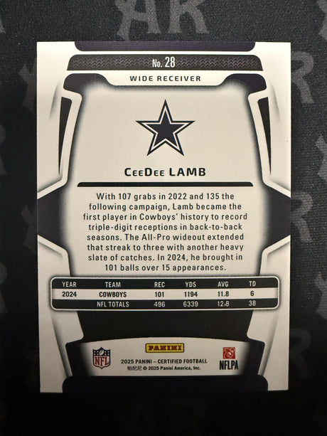 2025 Panini Certified #28 CeeDee Lamb Gold /10