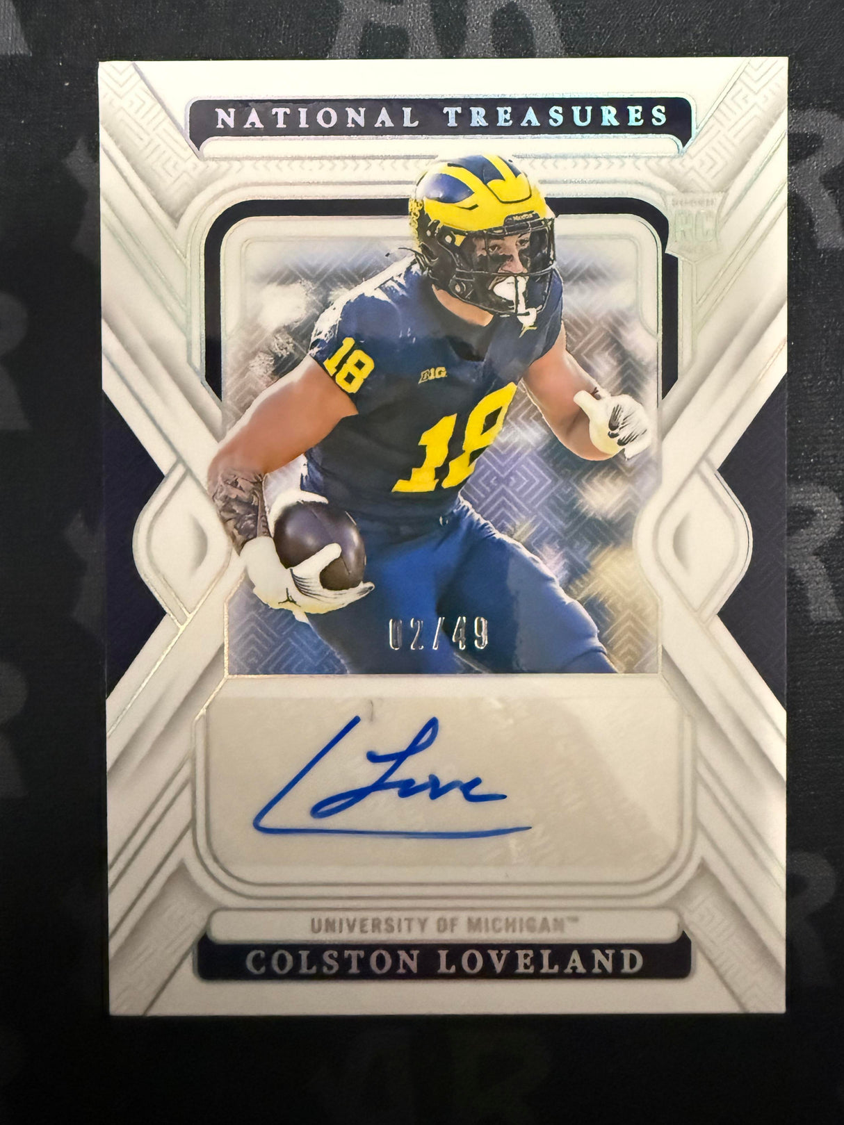2025 National Treasures Collegiate Colston Loveland Rookie Signatures Silver /49