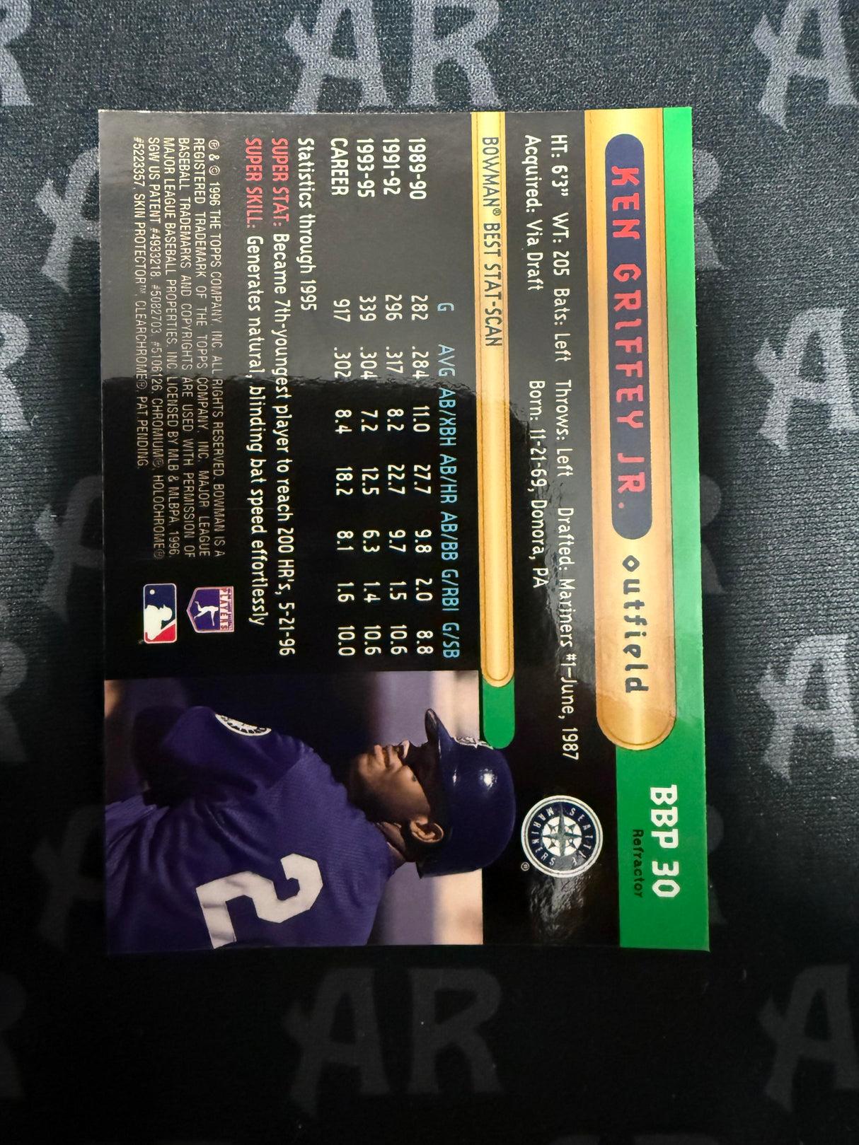 1996 Bowman #BBP 30 Ken Griffey Jr. Bowman's Best Previews Refractors