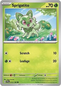 Sprigatito - 013/198 (Mirage Holo) (13) - Miscellaneous Cards & Products (MCAP)