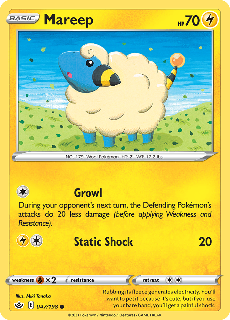 Mareep (47/198) - [Reverse Holo] Chilling Reign (CRE)