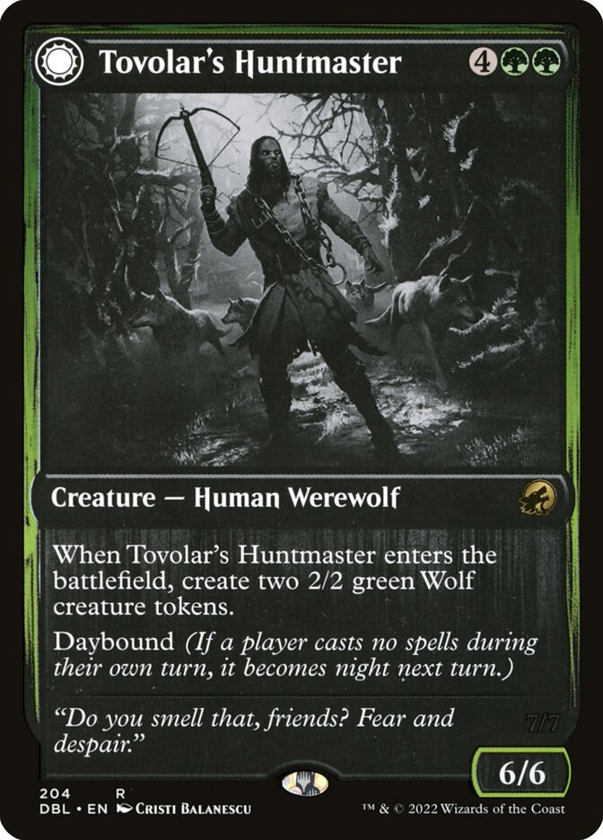 Tovolar's Huntmaster // Tovolar's Packleader (204) - Innistrad: Double Feature (DBL)