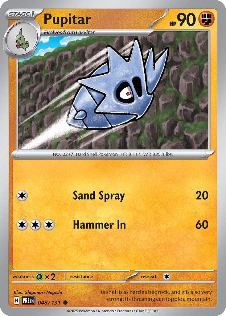 Pupitar (48/131) - [Reverse Holo] Prismatic Evolutions (PRE)