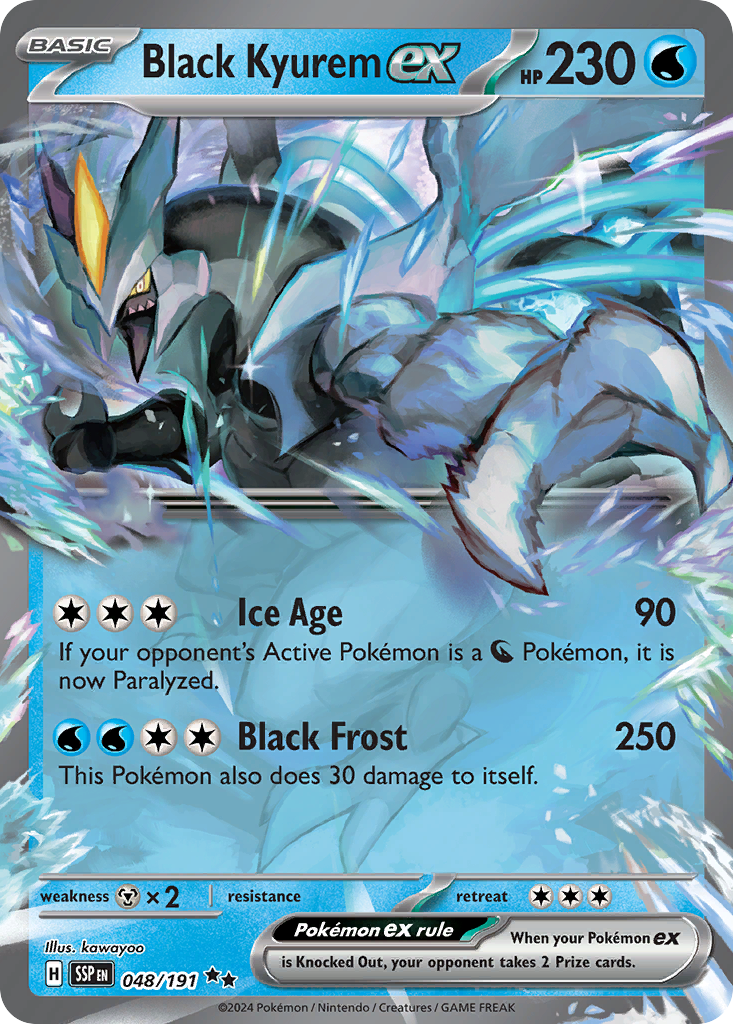 black foil pokemon cards Black Kyurem ex (48/191)