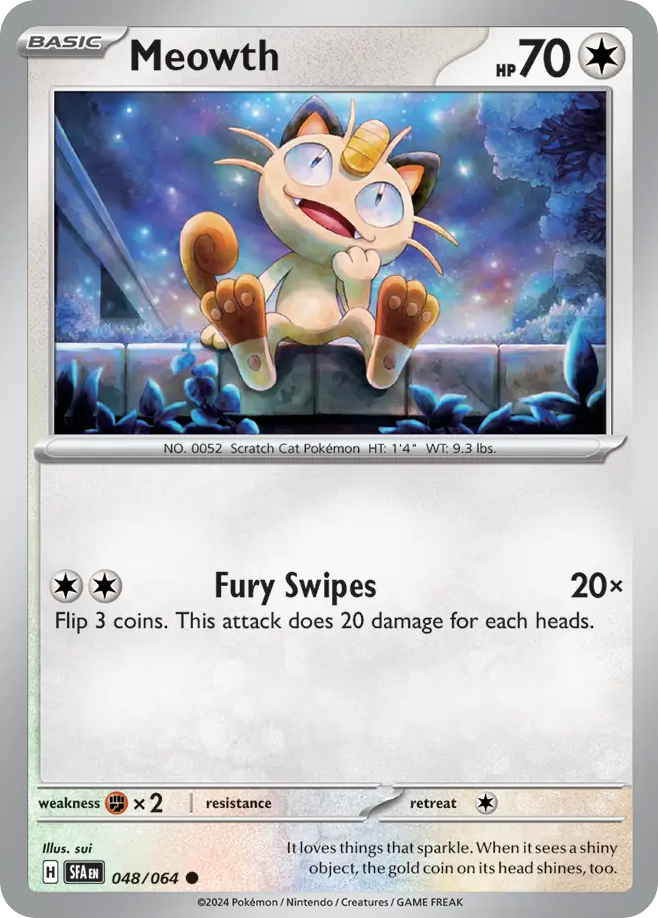 Meowth (48/64) - [Reverse Holo] Shrouded Fable (SFA)