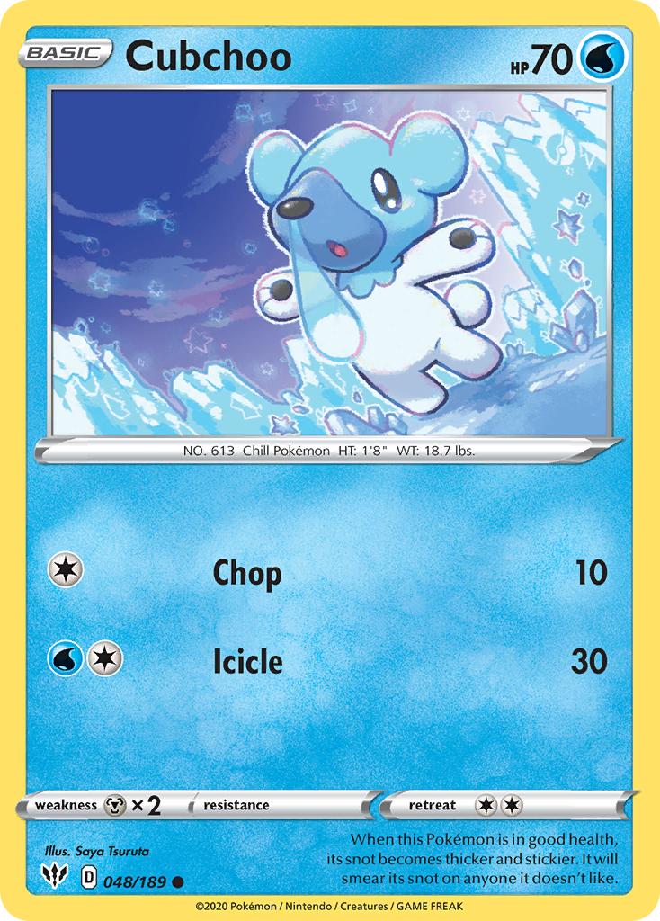 Cubchoo (48/189) - [Reverse Holo] Darkness Ablaze (DAA)