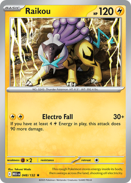 Raikou (48/132) - [Reverse Holo] Mega Evolution (MEG)