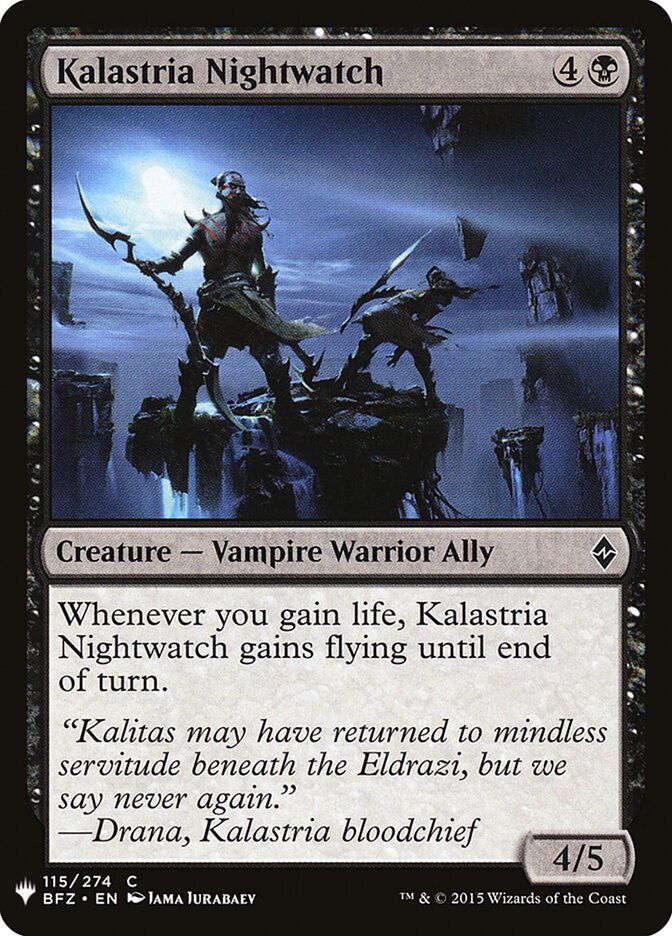 Kalastria Nightwatch (BFZ-115) - The List (PLST)