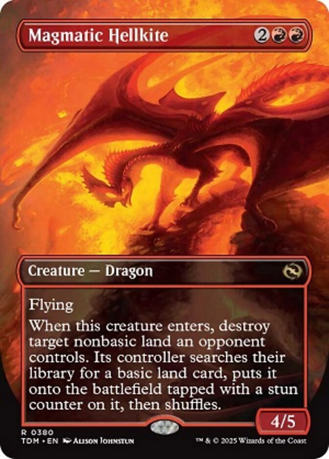Magmatic Hellkite // Magmatic Hellkite (380) - [Foil, Borderless] Tarkir: Dragonstorm (TDM)